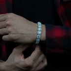 Solitaire Cluster Silver Tennis Bracelet