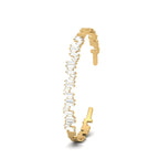 Gold Clustered Baguette Cut Bangle