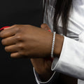4mm Round Silver Tennis Bracelet