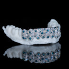 Blue and White Iced Mosaic Bottom Set