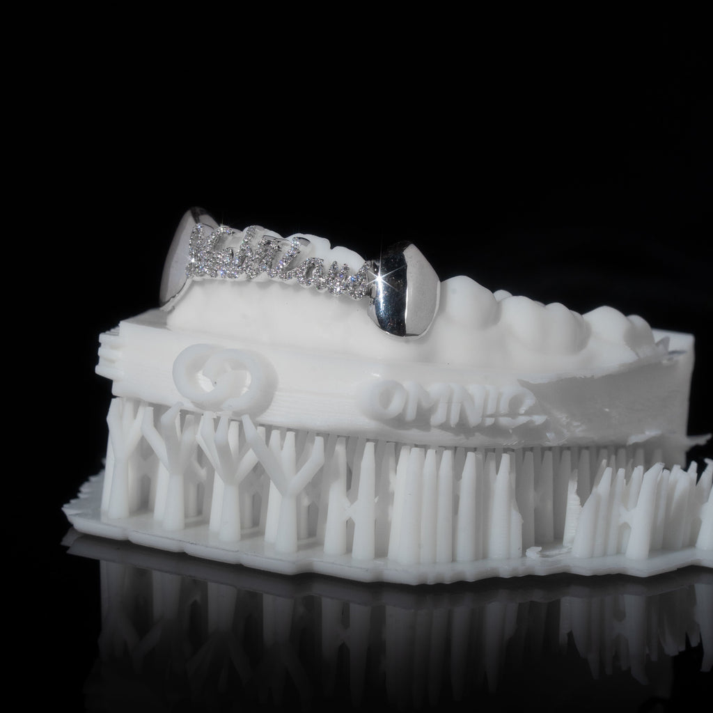 Custom Bottom Text Iced Grillz