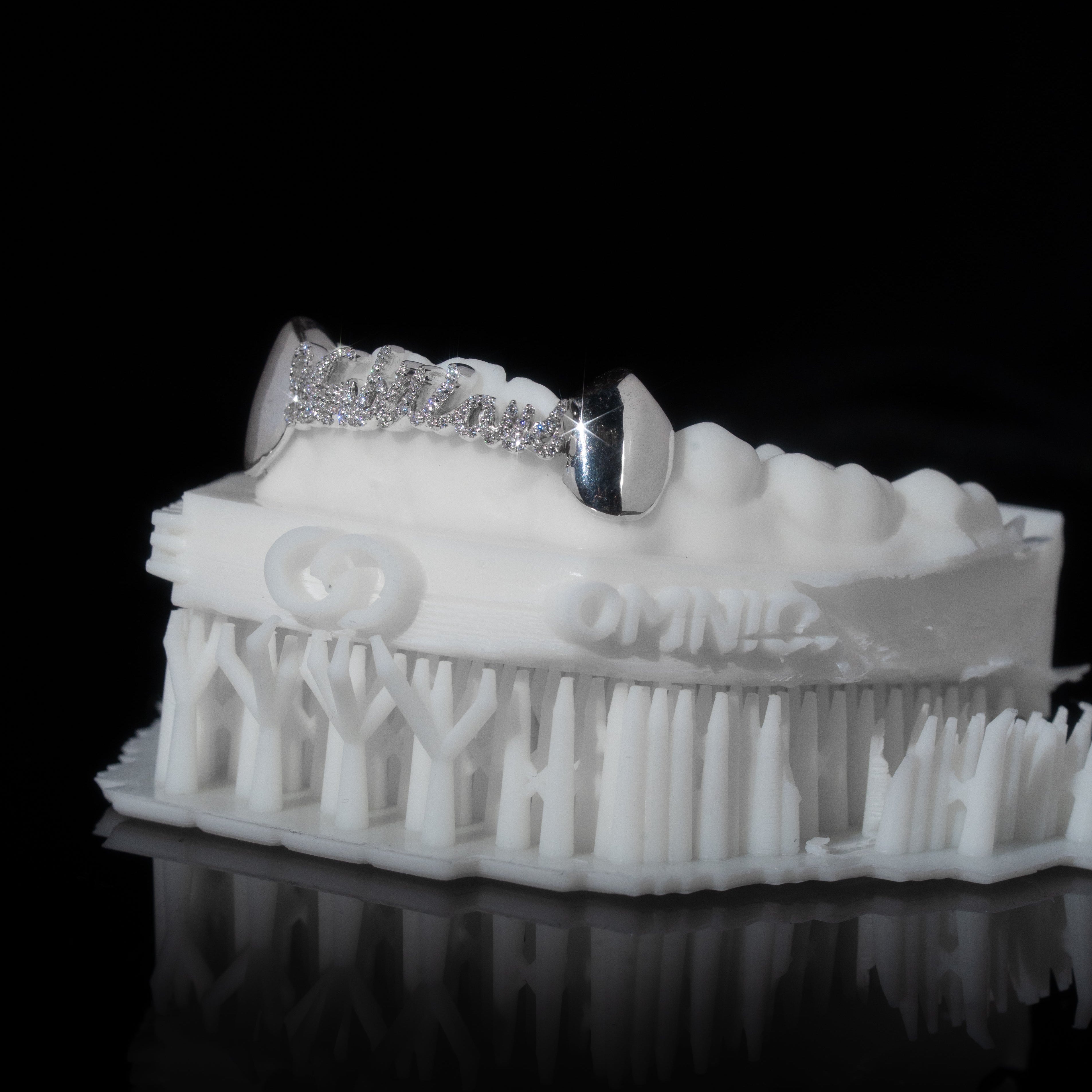 Custom Bottom Text Iced Grillz