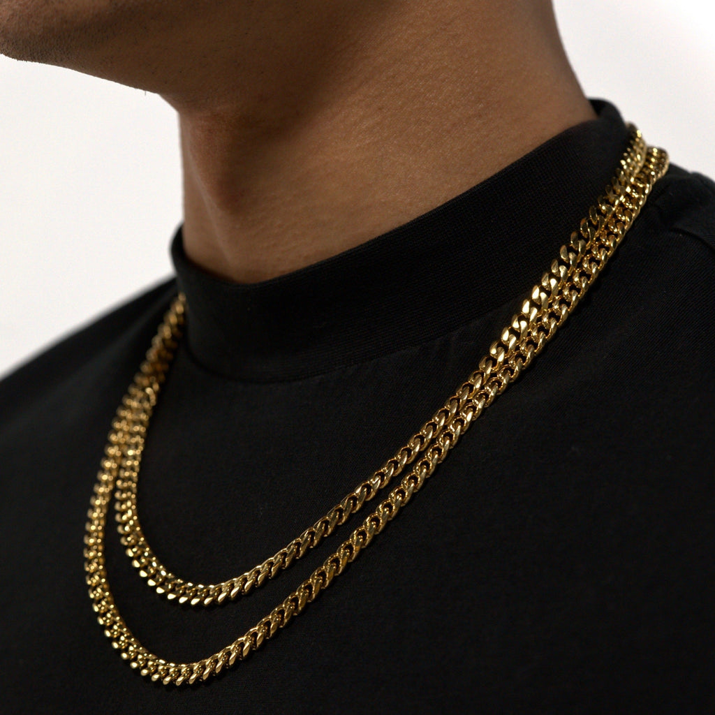 Gold 6mm Micro Cuban Chain Stainless steel