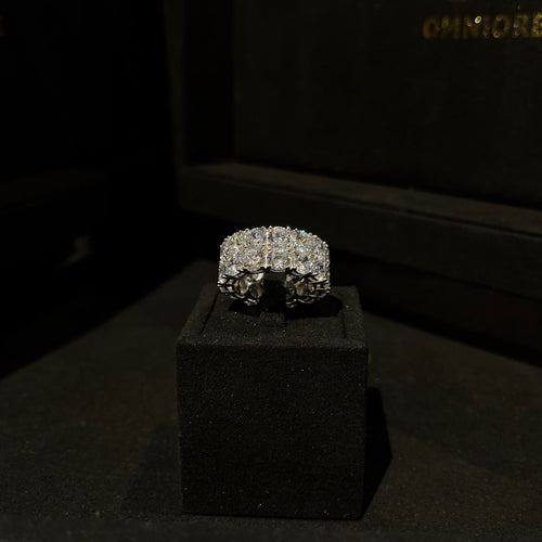 2 Row Tennis Ring 925 Sterling Silver