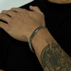 8mm Silver Cuban Bracelet Stainless Steel
