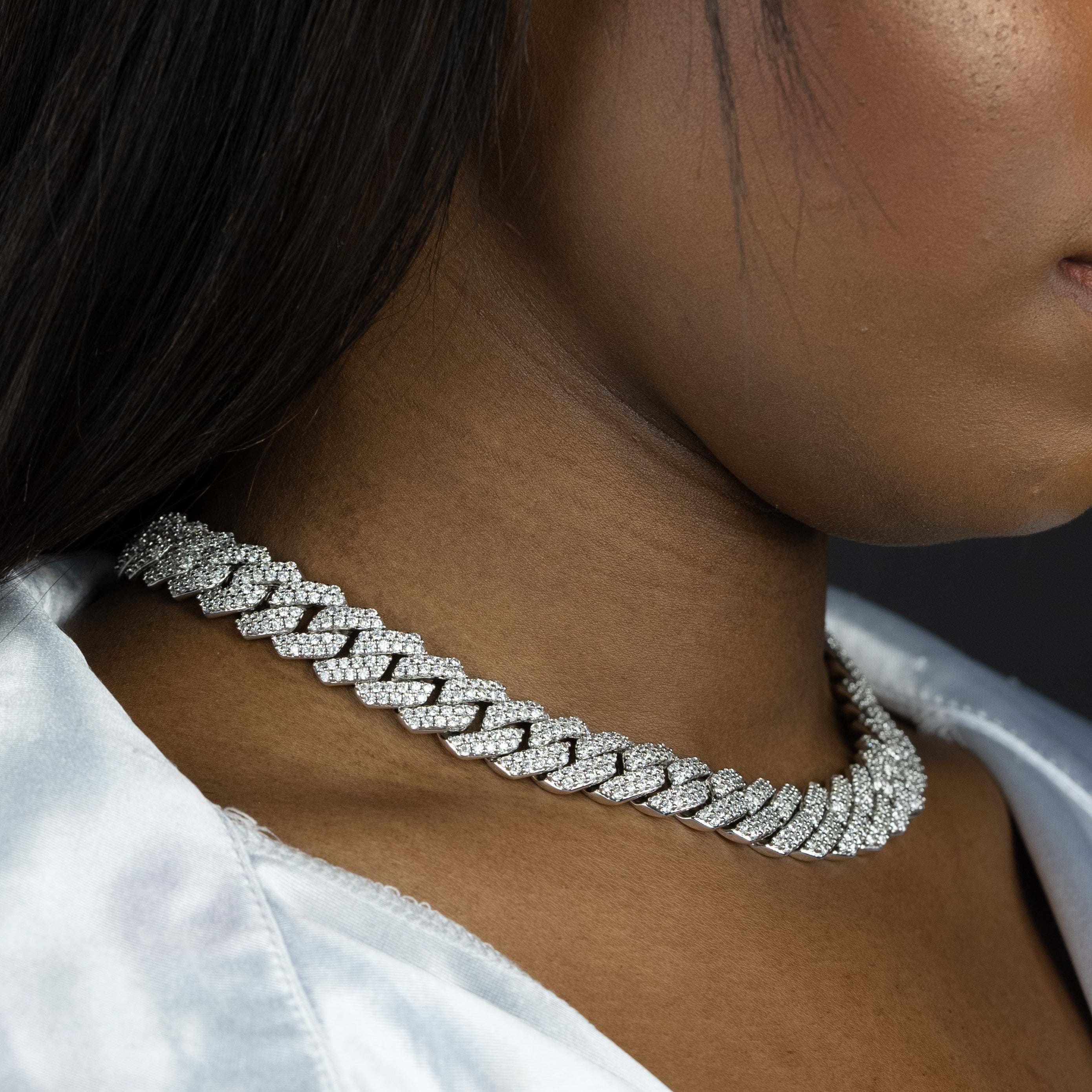 Silver 14mm Prong Ladies Choker