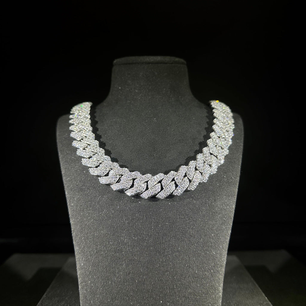 14mm Silver Prong Cuban Chain